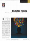 Research paper thumbnail of Blockchain Thinking : The Brain as a Decentralized Autonomous Corporation [Commentary]