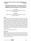 Research paper thumbnail of International Journal of Economics, Commerce and Management PERFORMANCE EFFICIENCY OF SELECTED QUOTED COMMERCIAL BANKS IN NIGERIA: A DEA APPROACH