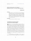 Research paper thumbnail of T H E G E N E A L O G Y O F M A L E D O M I N A T I O N I N T H E P H I L I P P I N E S THE PROBLEM: CONTEXTUALIZING THE STATUS OF FILIPINO WOMEN