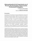 Research paper thumbnail of Sistematización de la Experiencia en el Proceso de Formación e Intervención Profesional Pedagógica.