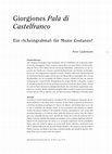 Research paper thumbnail of Giorgiones Pala di Castelfranco. Ein "Scheingrabmal" für Muzio Costanzo?