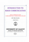 Research paper thumbnail of INTRODUCTION TO MASS COMMUNICATION