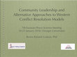 Research paper thumbnail of Community Leadership and Alternative Approaches to Western Conflict Resolution Models