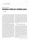 Research paper thumbnail of Cambiare molto per cambiare poco