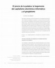 Research paper thumbnail of El precio de la palabra la hegemonia del capitalismo electronico informatico y el googleismo