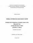 Research paper thumbnail of VERBAL SYSTEM IN SAʿADIA GAON'S TAFSĪR Analysis and comparison of Joseph's story in the Masoretic Text and Saʻadia Gaon's Tafsīr APPENDIX A: TABLES