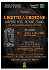 Research paper thumbnail of "L'Egitto a Crotone. I reperti egizi ed egittizzanti del Museo Nazionale di Crotone" (Crotone, 18/06/2016)