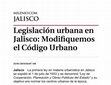 Research paper thumbnail of Legislacion urbana en Jalisco Parte 1