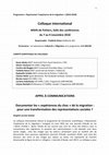 Research paper thumbnail of Colloque international "Documenter les 'expériences du choc' de la migration" (appel, 2018)