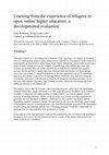 Research paper thumbnail of Learning from the experience of refugees in open, online higher education: a developmental evaluation