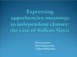 Research paper thumbnail of Expressing apprehensive meanings in independent clauses:The case of Balkan Slavic