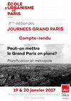 Research paper thumbnail of Compte rendu Journees Grand Paris 2017