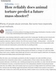 Research paper thumbnail of How reliably does animal torture predict a future mass shooter?