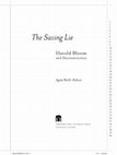 Research paper thumbnail of The Saving Lie: Harold Bloom and Deconstruction