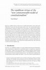 Research paper thumbnail of "The republican virtues of the 'new commonwealth model of constitutionalism'"  (2016) 14(4) International Journal of Constitutional Law 794-816