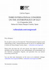 Research paper thumbnail of CfP: Third International Congress on the Anthropology of Salt, 12–15 September 2018, Salinas de Añana, Basque Country, Spain