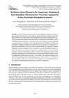 Research paper thumbnail of Resilience-Based Measures for Importance Ranking of Interdependent Infrastructure Networks Components Across Uncertain Disruption Scenarios