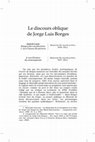 Research paper thumbnail of Le discours oblique de Jorge Luis Borges