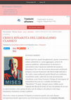 Research paper thumbnail of CRISI E RINASCITA DEL LIBERALISMO CLASSICO - Paolo Marini