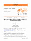 Research paper thumbnail of Responding to Policy Challenges with Research Evidence