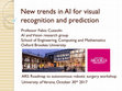 Research paper thumbnail of New trends in AI for visual recognition and prediction