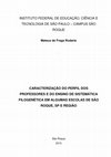 Research paper thumbnail of CARACTERIZAÇÃO DO PERFIL DOS PROFESSORES E DO ENSINO DE SISTEMÁTICA FILOGENÉTICA EM ALGUMAS ESCOLAS DE SÃO ROQUE, SP E REGIÃO