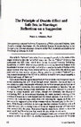 Research paper thumbnail of The Principle of Double Effect and Safe Sex in Marriage: Reflections on a Suggestion