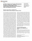 Research paper thumbnail of A Call to Action for Teacher Preparation Programs: Supporting Critical Conversations and Democratic Action in Safe Learning Environments