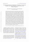 Research paper thumbnail of The Relationship Between Morningness–Eveningness, Psychosocial Variables, and Cortisol Reactivity to Stress From a Life History Perspective