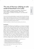 Research paper thumbnail of The state of theocracy: defining an early medieval hinterland in Sri Lanka