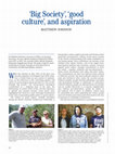 Research paper thumbnail of “Big Society”, “Good Culture” and Aspiration