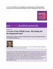 Research paper thumbnail of A review of the SPERI series, 'Revisiting the developmental state', University of Sheffield Political Economy Research Institute (SPERI), April 6, 2018.