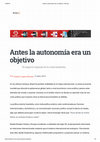 Research paper thumbnail of Antes la autonomía era un objetivo. El impacto regional de la crisis brasileña.