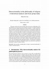 Research paper thumbnail of Intersectionality in the philosophy of religion: A theoretical analysis and focus group study