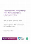 Research paper thumbnail of Macroeconomic policy change since the financial crisis: a literature review