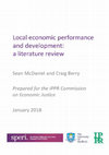 Research paper thumbnail of Local economic performance and development: a literature review