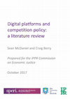 Research paper thumbnail of Digital platforms and competition policy: a literature review