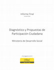 Research paper thumbnail of Informe Final Participación Ciudadana en el Ministerio de Desarrollo Social,: Estándares, Indicadores y Recomendaciones