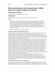 Research paper thumbnail of Between information and communication: Middle spaces in computer media for learning