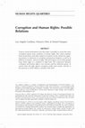 Research paper thumbnail of Corruption and Human Rights: Possible Relations