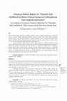 Research paper thumbnail of Almanya Maliye Bakanı Dr. Theodor Karl Helfferich’in Birinci Dünya Savaşı’nın Sebeplerine Dair Değerlendirmeleri/ According to German Finance Minister Dr. Theodor Karl Helfferich “The Causes of of The First World War”