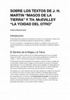 Research paper thumbnail of Helena Blankenstein -  J. H. Martin " Magos de la Tierra " y TH. McEvilley " La Yoidad del Otro "