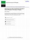 Research paper thumbnail of Book Review: Reasoning From Faith: Fundamental Theology in Merold Westphal's Philosophy of Religion