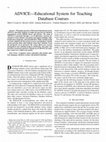 Research paper thumbnail of ADVICE&#x2014;Educational System for Teaching Database Courses