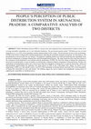 Research paper thumbnail of PEOPLE'S PERCEPTION OF PUBLIC DISTRIBUTION SYSTEM IN ARUNACHAL PRADESH: A COMPARATIVE ANALYSIS OF TWO DISTRICTS