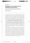 Research paper thumbnail of Mystification of production and feasibility of alternatives: Social class inequality and education