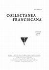 Research paper thumbnail of COLLECTANEA FRANCISCANA 88 (2018) 1-2