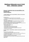 Research paper thumbnail of Matthew Edmunds nvq L3 Unit IC01 – Infection control