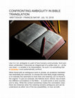 Research paper thumbnail of CONFRONTING AMBIGUITY IN BIBLE TRANSLATION.docx