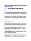 Research paper thumbnail of ¿Es el protestantismo una expresión popular?